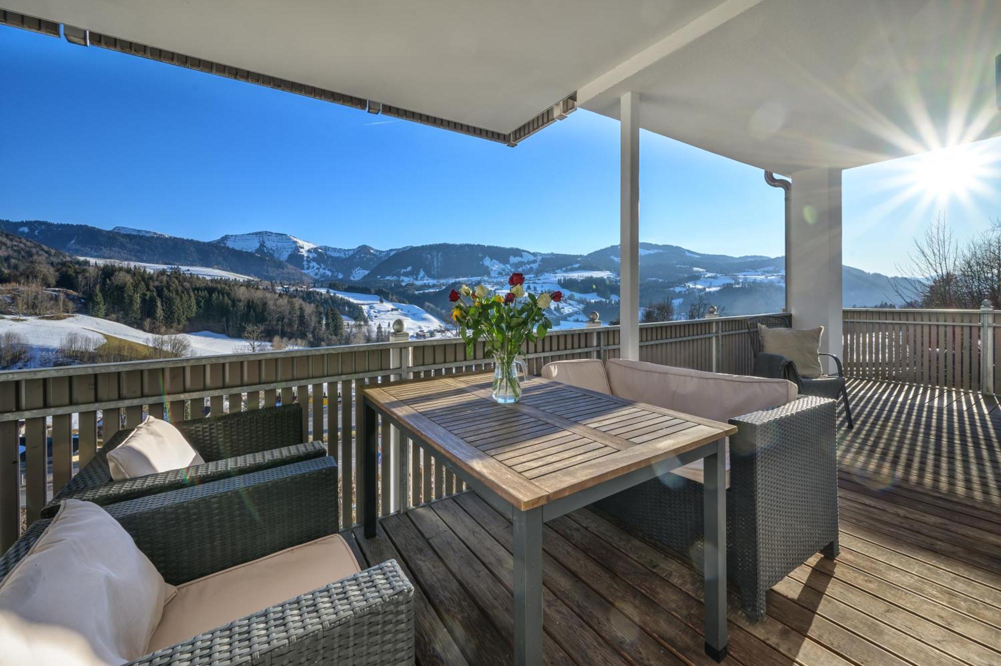 Haus "Bergblick" Ferienwohnung Hochgrat Oberstaufen Mit 2 Schlafzimmer Exterior foto