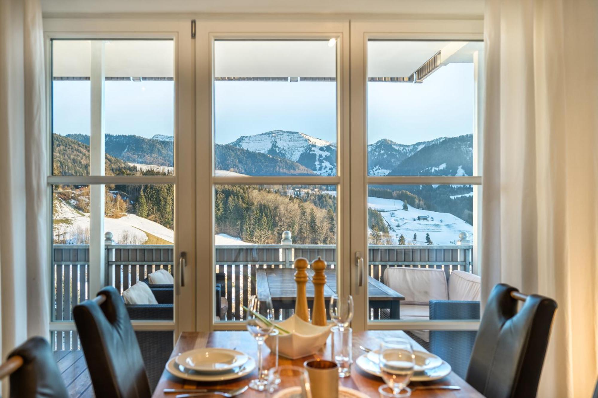 Haus "Bergblick" Ferienwohnung Hochgrat Oberstaufen Mit 2 Schlafzimmer Exterior foto
